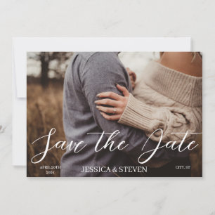 Save The Date Élégant Mariage Floral QR Code Photo Enregistrer l