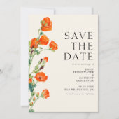 Save The Date Élégant Mariage floral rustique (Devant)