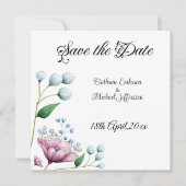 Save The Date Élégant Mariage Floral Soft Botanical Romance (Devant)