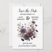 Save The Date Élégant Mariage floral violet (Devant)