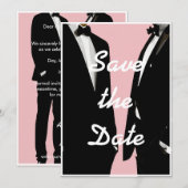 Save The Date Elégant Mariage gay moderne (Devant / Derrière)