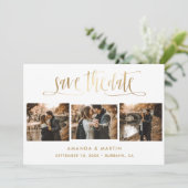 Save The Date Elegant Mariage Gold 3 Photo (Debout devant)