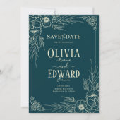 Save The Date Élégant Mariage Gold Frame (Devant)