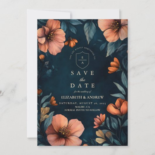 Save The Date Élégant Mariage Halloween (Devant)