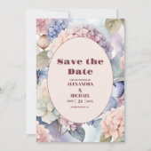 Save The Date Élégant Mariage Hydrangea (Devant)