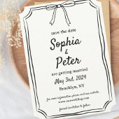 Save The Date Élégant Mariage intemporel Coquette à main