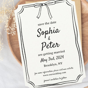 Save The Date Élégant Mariage intemporel Coquette à main