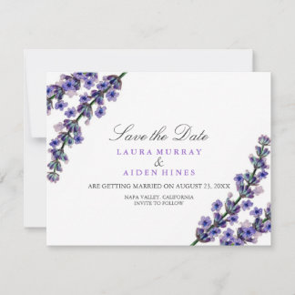 Save The Date Élégant Mariage Lavande Enregistrer La Date