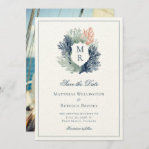 Élégant Mariage marin classique crête marine