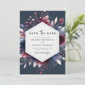 Save The Date Élégant Mariage minimal Bourgogne (Debout devant)