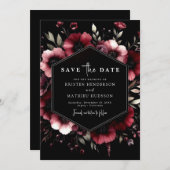 Save The Date Élégant Mariage minimal Bourgogne (Devant / Derrière)