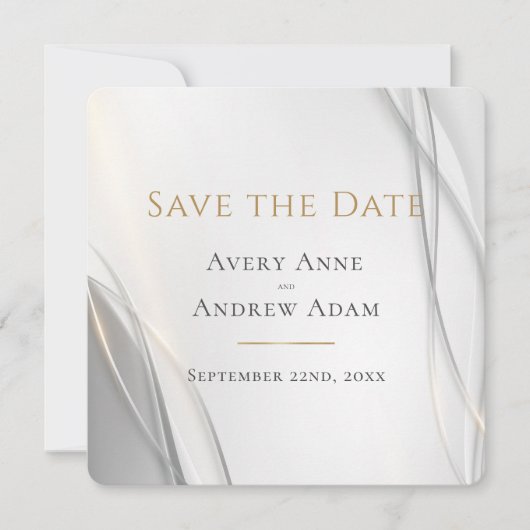 Save The Date Élégant Mariage moderne Abstrait (Devant)