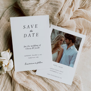 Save The Date Élégant Mariage moderne avec photo