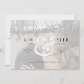 Save The Date Élégant mariage moderne avec photo personnalisée s (Devant)