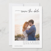 Save The Date Élégant Mariage Moderne Écriture Manuscrite Noir e (Devant)