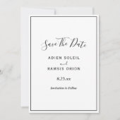 Save The Date Élégant Mariage Moderne Enregistrer La Date (Devant)