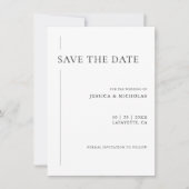 Save The Date Élégant Mariage moderne noir & blanc (Devant)