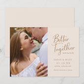 Save The Date Élégant Mariage Moderne Photo Script (Devant / Derrière)