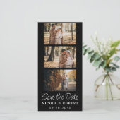 Save The Date Élégant mariage Monogramme Bande photo QR Code (Debout devant)