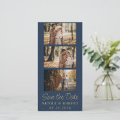 Save The Date Élégant mariage Monogramme Bande photo QR Code (Debout devant)