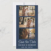 Save The Date Élégant mariage Monogramme Bande photo QR Code (Devant)