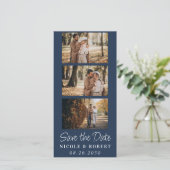 Save The Date Élégant mariage Monogramme Bande photo QR Code (Debout devant)