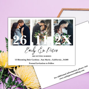 Save The Date Élégant mariage multi photo Enregistrer la date