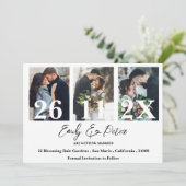Save The Date Élégant mariage multi photo Enregistrer la date (Debout devant)