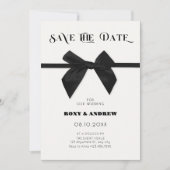 Save The Date Élégant mariage noir (Devant)