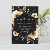 Save The Date Élégant Mariage noir et or (Debout devant)