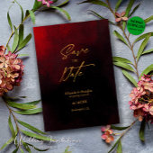 Save The Date Elégant Mariage noir et rouge or