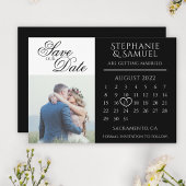 Save The Date Élégant Mariage noir photo
