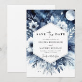 Save The Date Élégant Mariage numérique Lune (Devant / Derrière)