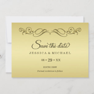 Save The Date Elégant mariage Ornate Or Luxury