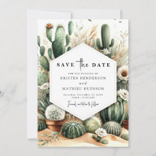 Save The Date Élégant Mariage personnalisé Cactus
