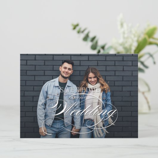 Save The Date Élégant Mariage photo (Debout devant)