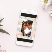 Save The Date Elégant mariage photo aquarelle florale