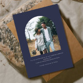 Save The Date Élégant Mariage photo bleu moderne