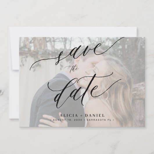 Save The Date Élégant mariage photo de code QR (Devant)