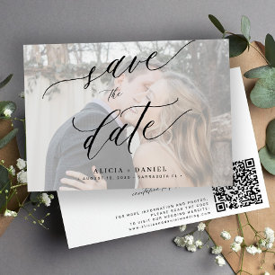 Save The Date Élégant mariage photo de code QR