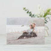 Save The Date Élégant Mariage photo de recouvrement noir et blan (Debout devant)