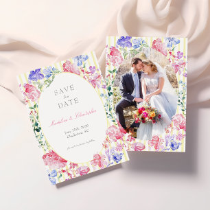 Save The Date Élégant Mariage photo de régence florale