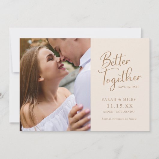 Save The Date Élégant Mariage photo de script moderne (Devant)