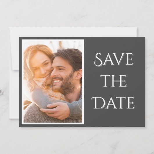 Save The Date Élégant Mariage photo de script moderne (Devant)