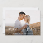 Save The Date Élégant Mariage photo de typographie (Devant)