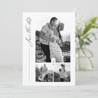 Save The Date Élégant Mariage Photo Écriture Arc