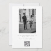 Save The Date Elégant Mariage photo en toile florale noire et bl (Dos)