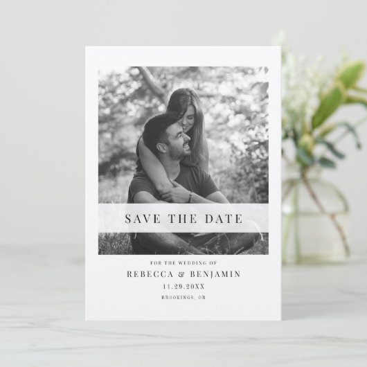 Save The Date Élégant mariage photo Enregistrer la date (Debout devant)