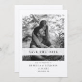 Save The Date Élégant mariage photo Enregistrer la date (Devant / Derrière)