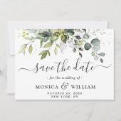 Save The Date Elégant Mariage PHOTO Eucalyptus 3 (Devant)